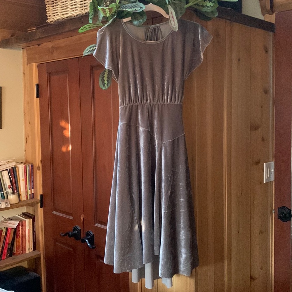 Mia Joy Velvet Gown Dress Open Back Hi-Lo